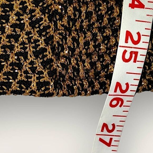 Alfred‎ Dunner Womens Jacket Sz 16 Black Gold Zip Front Tweed Vtg 80s Classicore - Picture 12 of 13